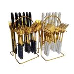 Golden Marble 24pcs Kitchen Cutlery Set/ Spoons with Stand