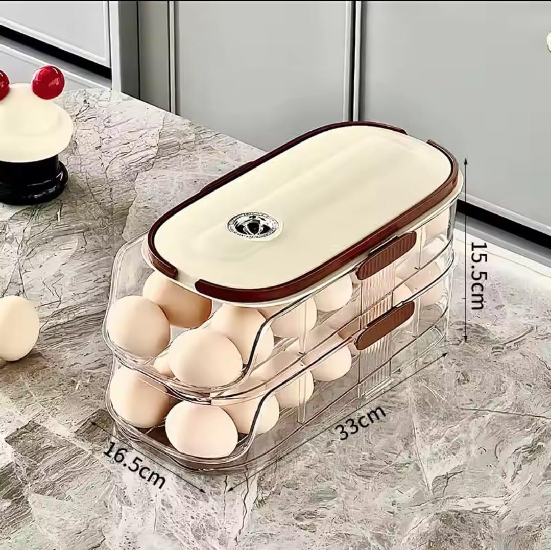 Acrylic Stackable Automatic Sliding/ Rolling Egg Storage Box/ Egg Tray