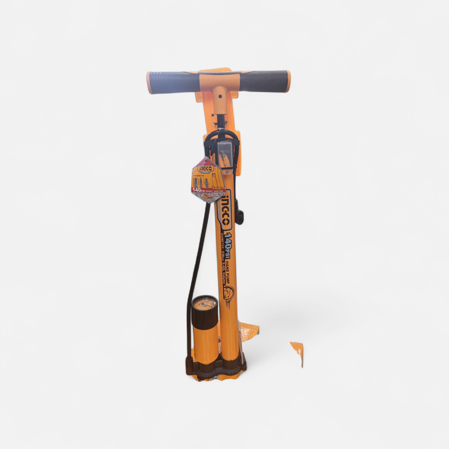 INGCO MPP3811. Tire Inflating Hand Pump with 140psi Pressure & 0.42L Volume
