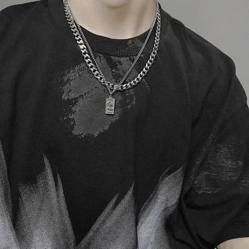 1pc alloy multi-layer sweater chain necklace, men's and women's fashion Accessories A-1830