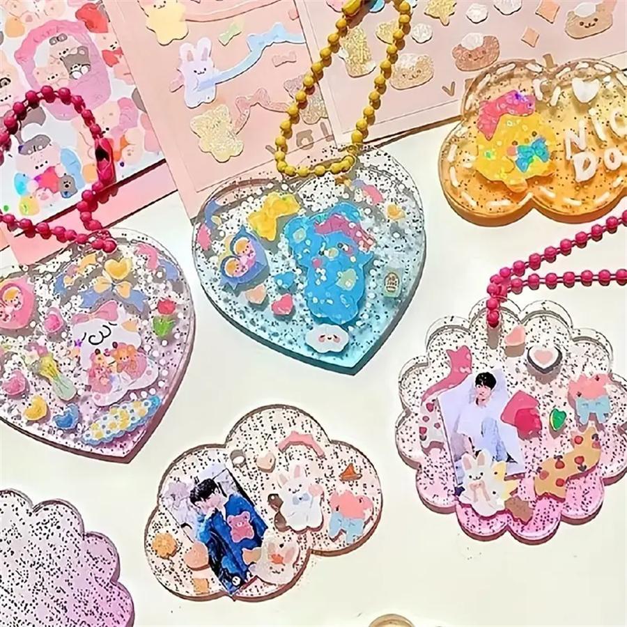 100pcs/set DIY account material sticker waterproof sticker set, diary and scrapbook, various cute account stickers Randomly send 100pcs/set DIY account material sticker waterproof sticker C-555
