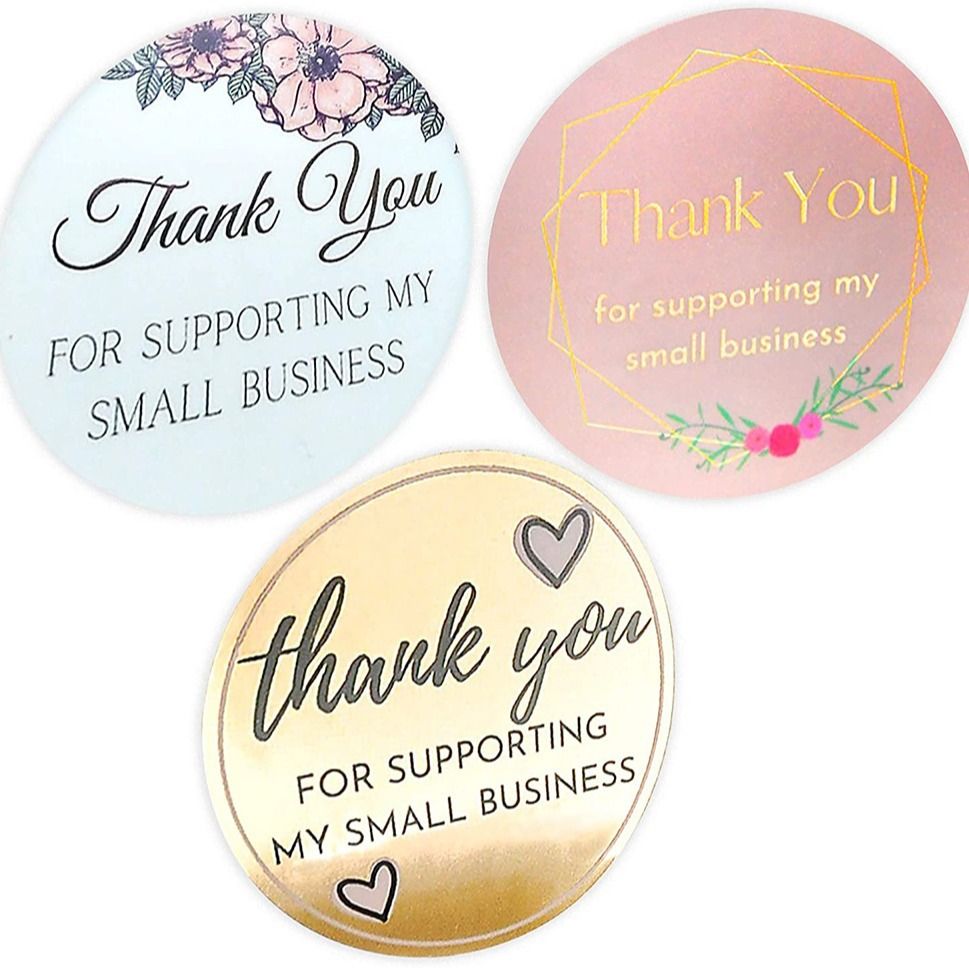 500pcs /1 roll Thank You For Supporting My Small Business Floral Sticker Gift Packaging Seal Label Scrapbooking Stationery Sticker C-370