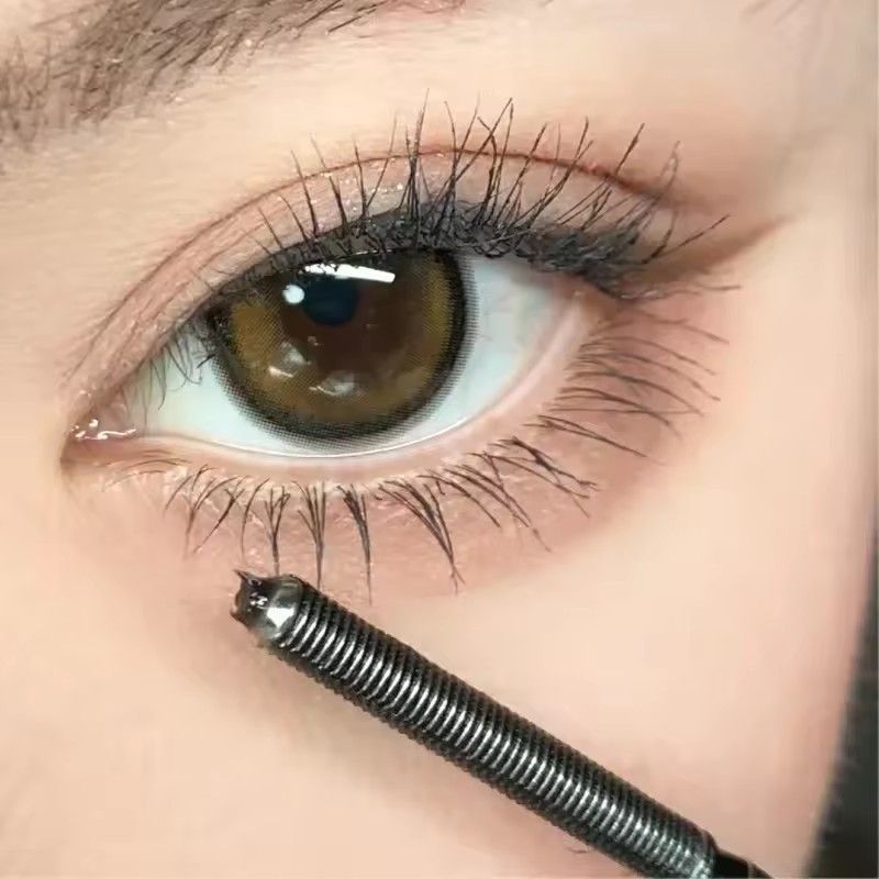 1pc Waterproof Black Brown Mascara Lasting Matte Quick Dry Ultra-fine Brush Lengthening Eyelash Mascara Lash Extension Makeup Tool B2-755