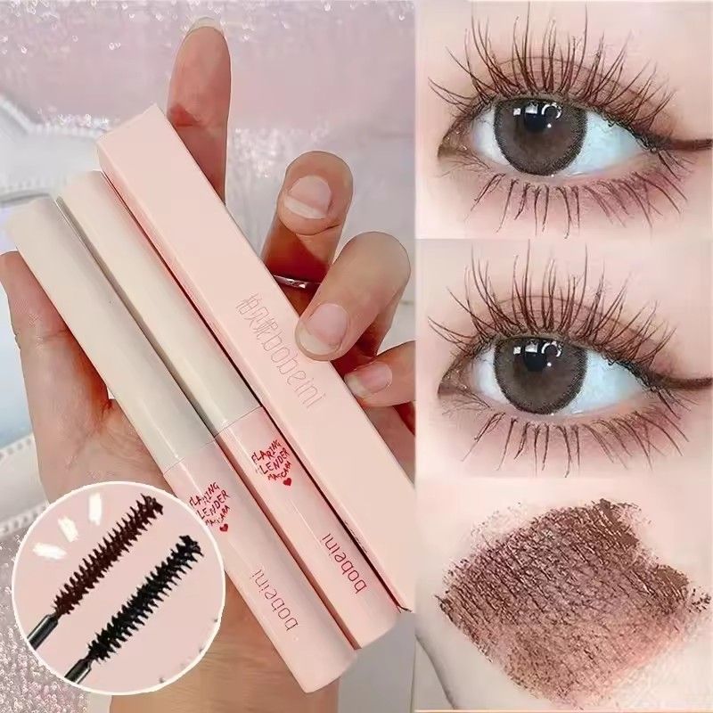 1pc Waterproof Black Brown Mascara Lasting Matte Quick Dry Ultra-fine Brush Lengthening Eyelash Mascara Lash Extension Makeup Tool B2-755