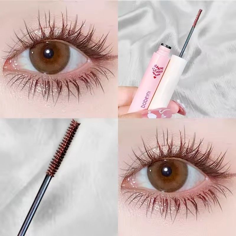 1pc Waterproof Black Brown Mascara Lasting Matte Quick Dry Ultra-fine Brush Lengthening Eyelash Mascara Lash Extension Makeup Tool B2-755