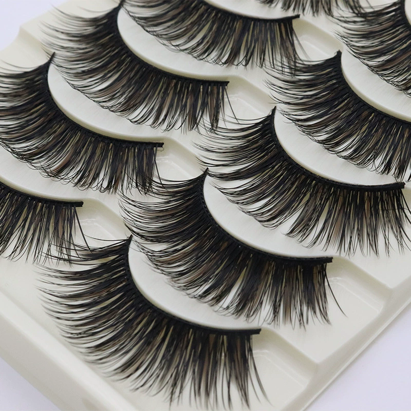 5 Pairs Plastic Long eyelashes Makeup False Eyelashes Black Nautral Handmade Eye Lashes Extension