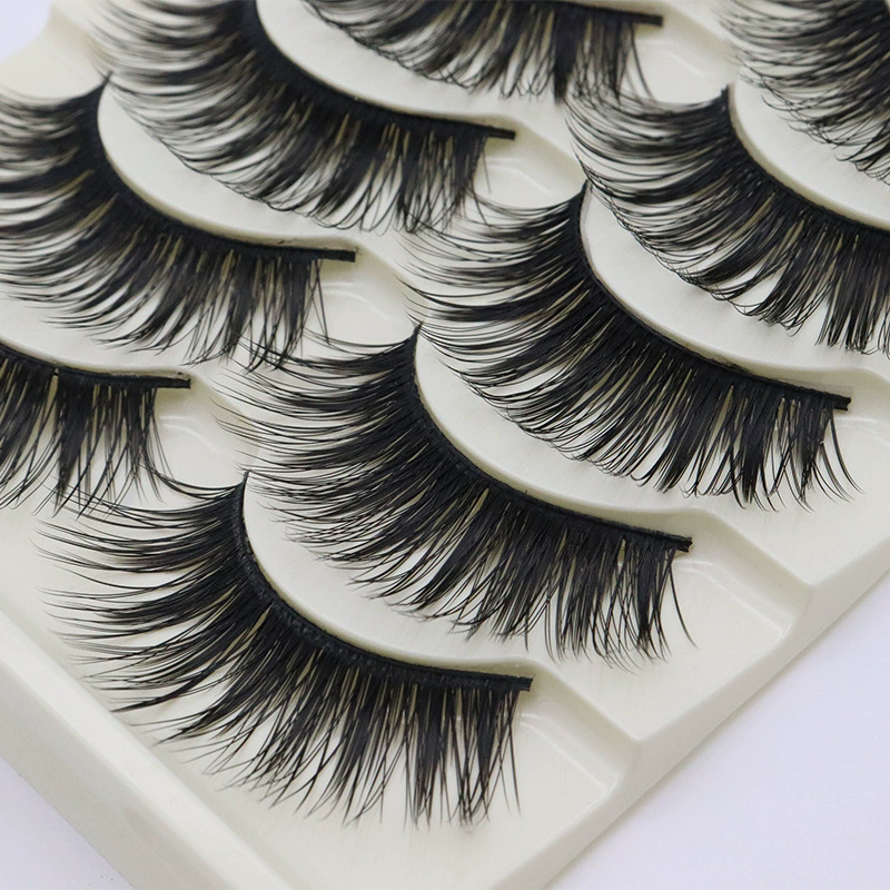 5 Pairs Plastic Long eyelashes Makeup False Eyelashes Black Nautral Handmade Eye Lashes Extension