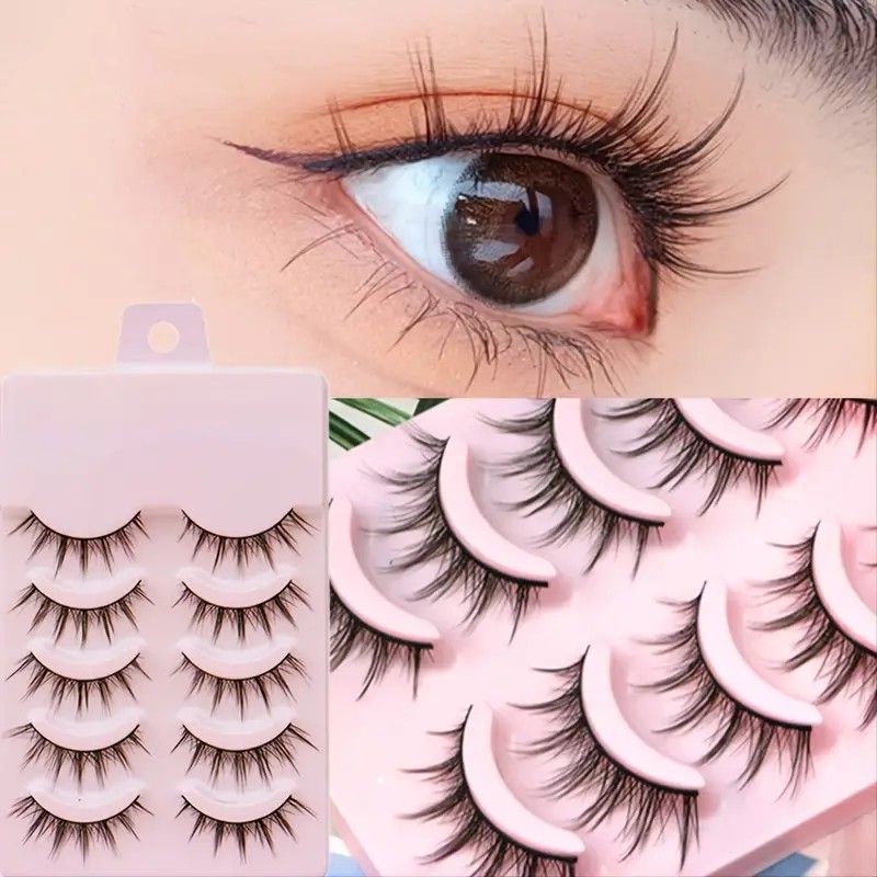 5 Pairs Manga Lashes Cos Dance Performance Eyelash  Eyelashes 3D Natural Faux Mink Lash Extension