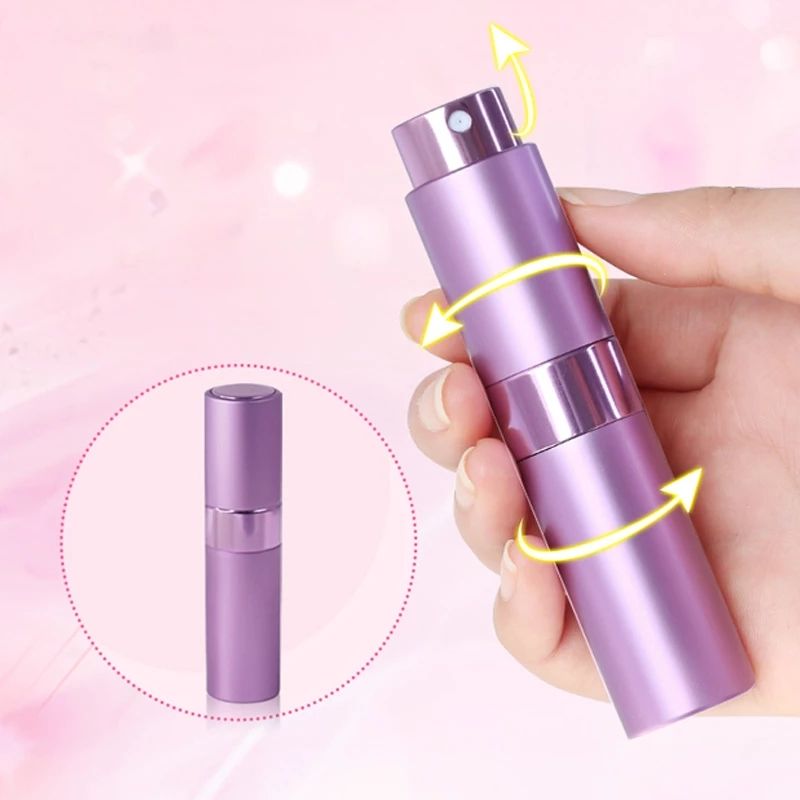 1pc 8ml Top Quality Refillable Glass Perfume Bottle Metal Atomizer Spray Travel Aluminum Empty Parfume BottleE-1190