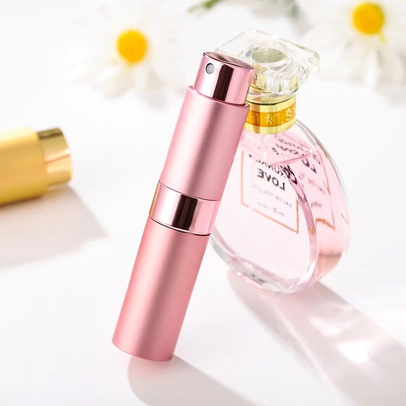 1pc 8ml Top Quality Refillable Glass Perfume Bottle Metal Atomizer Spray Travel Aluminum Empty Parfume BottleE-1190