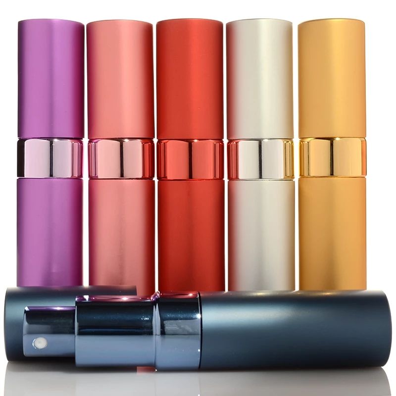 1pc 8ml Top Quality Refillable Glass Perfume Bottle Metal Atomizer Spray Travel Aluminum Empty Parfume BottleE-1190