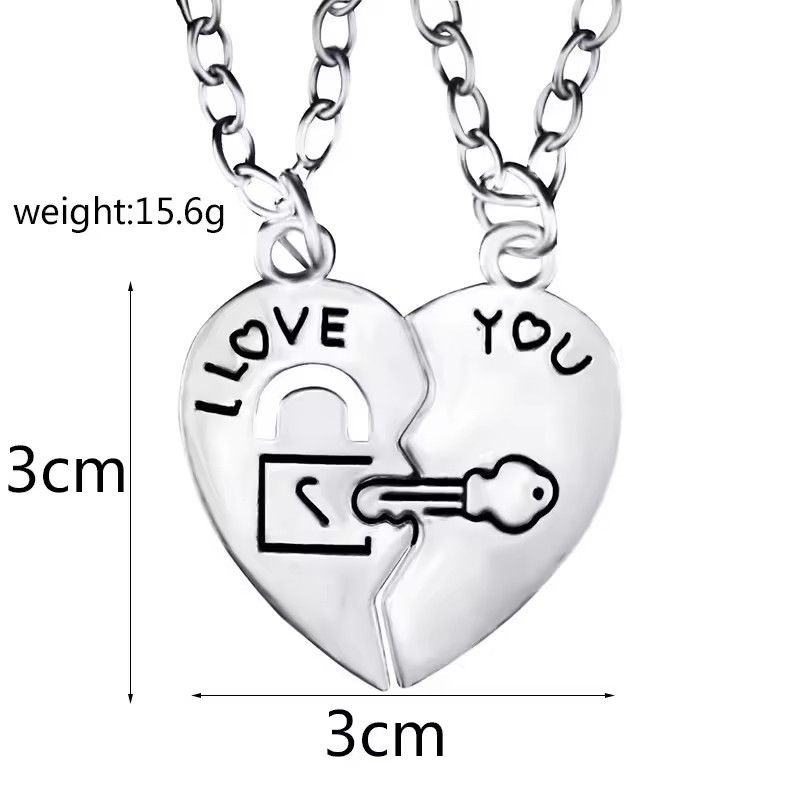 Romantic Best Friends Honey Love Couple Pendant Necklace 2 Pcs/Set Rainbow Broken Heart Good Friends Friendship Jewelry Gift XL--112