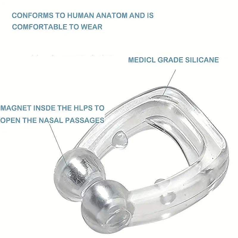 4pc Anti-Snoring Nose Clip Improve Sleep Quality & Easily Breathe At Night With A Compact Device & Case B2-482