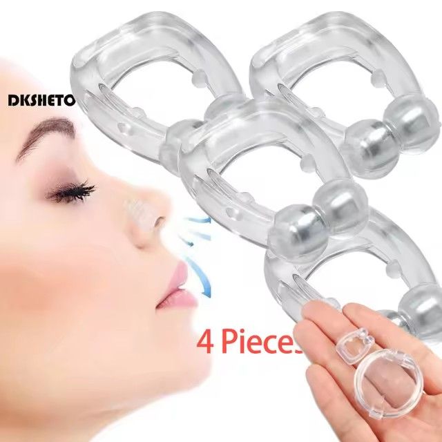 4pc Anti-Snoring Nose Clip Improve Sleep Quality & Easily Breathe At Night With A Compact Device & Case B2-482