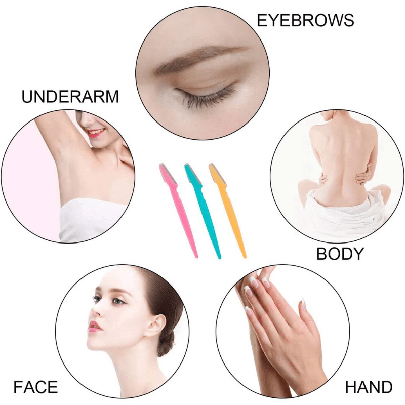 Portable Eyebrow Trimming Knife Blade Hair Removal Cutters Safety Face Razor Makeup Shaver Blades Tools Eye Brow CosmeticB2-723 view 2