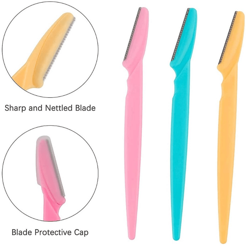 Portable Eyebrow Trimming Knife Blade Hair Removal Cutters Safety Face Razor Makeup Shaver Blades Tools Eye Brow CosmeticB2-723 view 3