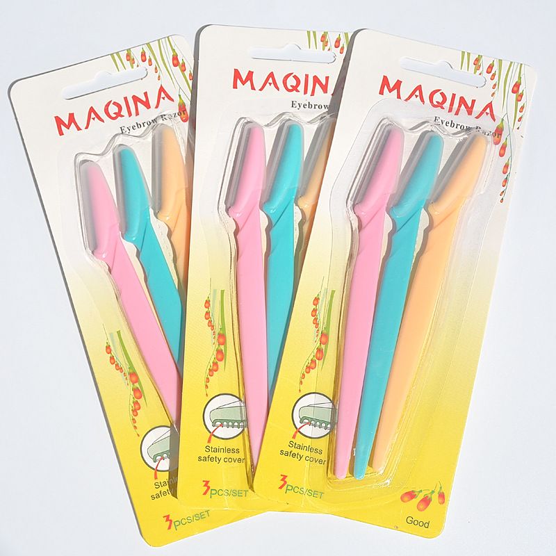 Portable Eyebrow Trimming Knife Blade Hair Removal Cutters Safety Face Razor Makeup Shaver Blades Tools Eye Brow CosmeticB2-723 view 10