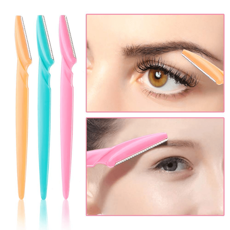 Portable Eyebrow Trimming Knife Blade Hair Removal Cutters Safety Face Razor Makeup Shaver Blades Tools Eye Brow CosmeticB2-723