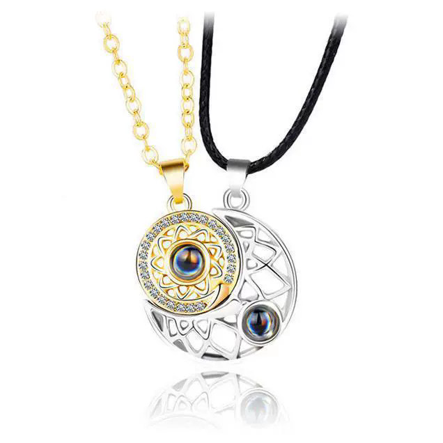 Sun Moon Phase Chain Necklace Men Ladies Couple Silver Pop Party Fashion Jewelry Signature Gift Simple Charm A-1587