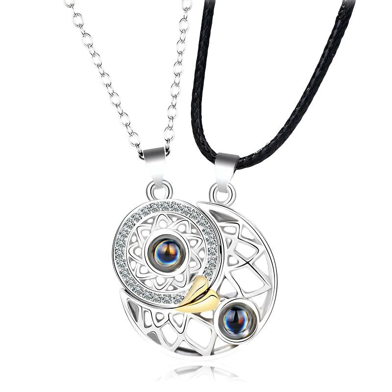 Sun Moon Phase Chain Necklace Men Ladies Couple Silver Pop Party Fashion Jewelry Signature Gift Simple Charm A-1587