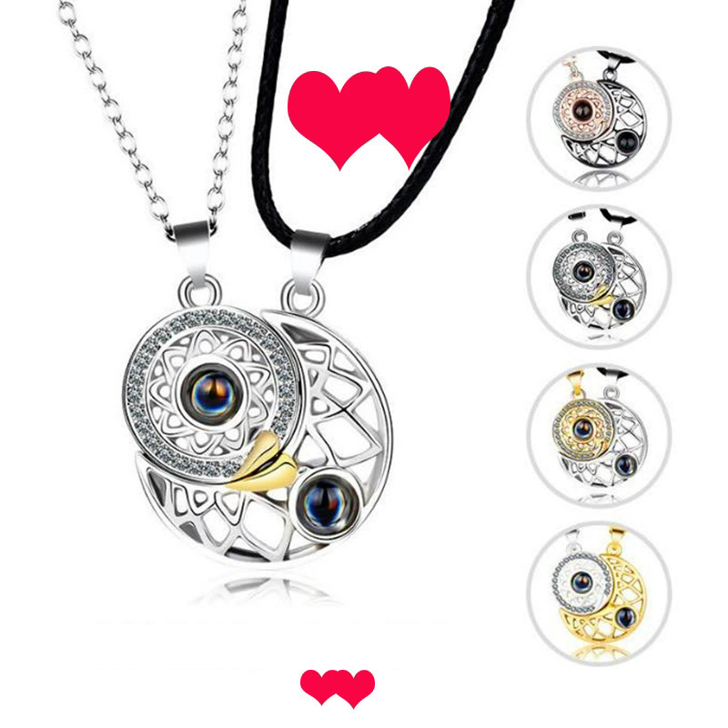 Sun Moon Phase Chain Necklace Men Ladies Couple Silver Pop Party Fashion Jewelry Signature Gift Simple Charm A-1587