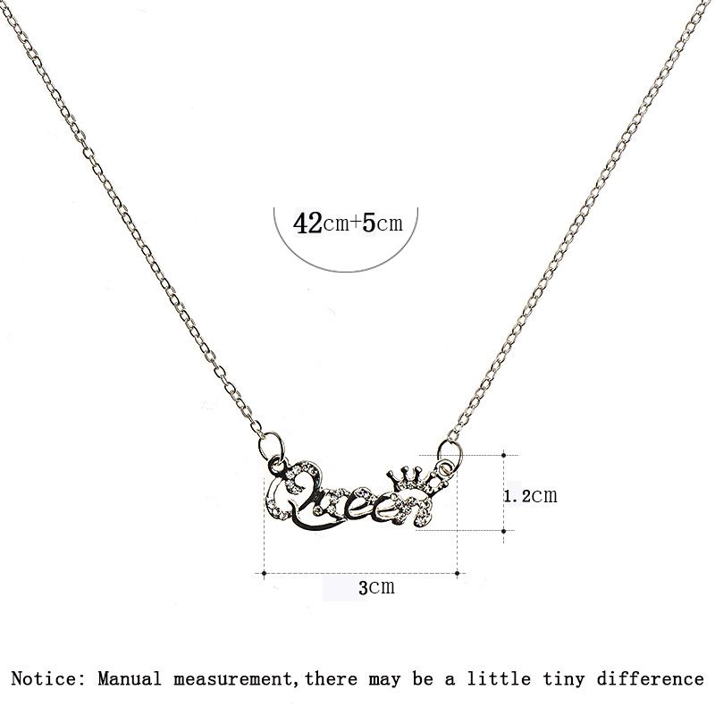 New Fashion Luxury Gold-Color Queen Crown Chain Necklace Alloy Women Jewelry Birthday Present Gifts XL-44