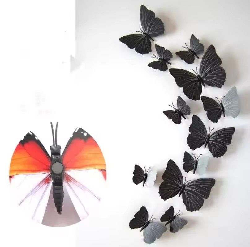 12pcs/Set Colorful 3D Butterflies Wall Sticker Beautiful Butterfly Sticker with Magnet for Kid Room Wall Decals Home Decoration E-939