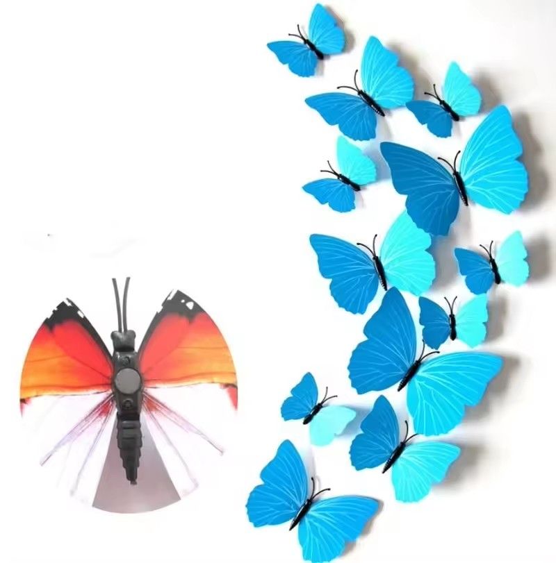 12pcs/Set Colorful 3D Butterflies Wall Sticker Beautiful Butterfly Sticker with Magnet for Kid Room Wall Decals Home Decoration E-939
