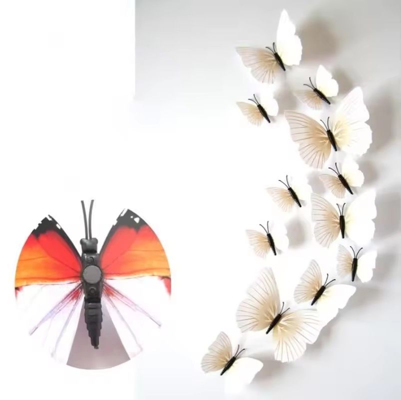 12pcs/Set Colorful 3D Butterflies Wall Sticker Beautiful Butterfly Sticker with Magnet for Kid Room Wall Decals Home Decoration E-939