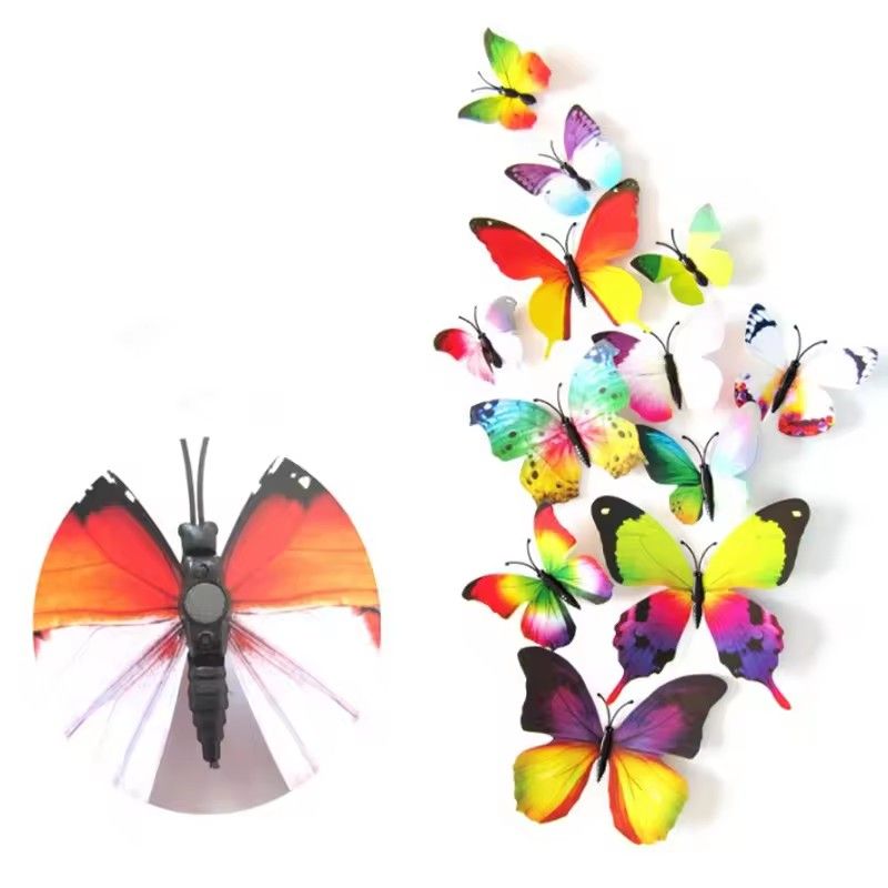 12pcs/Set Colorful 3D Butterflies Wall Sticker Beautiful Butterfly Sticker with Magnet for Kid Room Wall Decals Home Decoration E-939