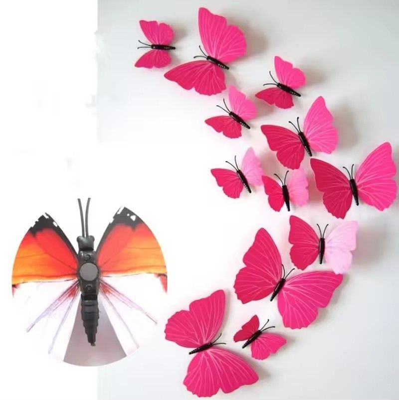12pcs/Set Colorful 3D Butterflies Wall Sticker Beautiful Butterfly Sticker with Magnet for Kid Room Wall Decals Home Decoration E-939