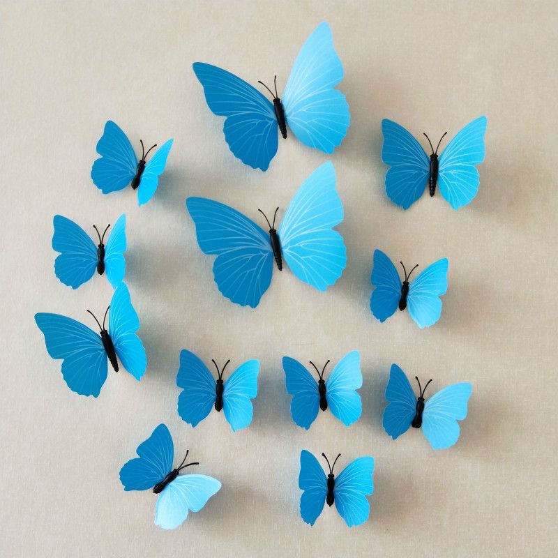 12pcs/Set Colorful 3D Butterflies Wall Sticker Beautiful Butterfly Sticker with Magnet for Kid Room Wall Decals Home Decoration E-939