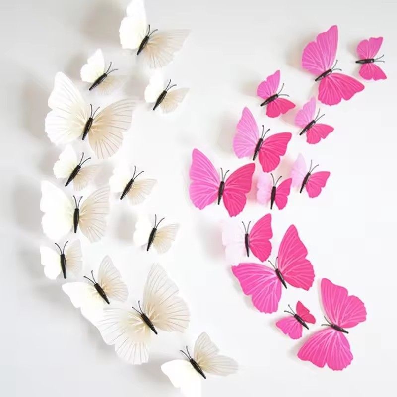 12pcs/Set Colorful 3D Butterflies Wall Sticker Beautiful Butterfly Sticker with Magnet for Kid Room Wall Decals Home Decoration E-939