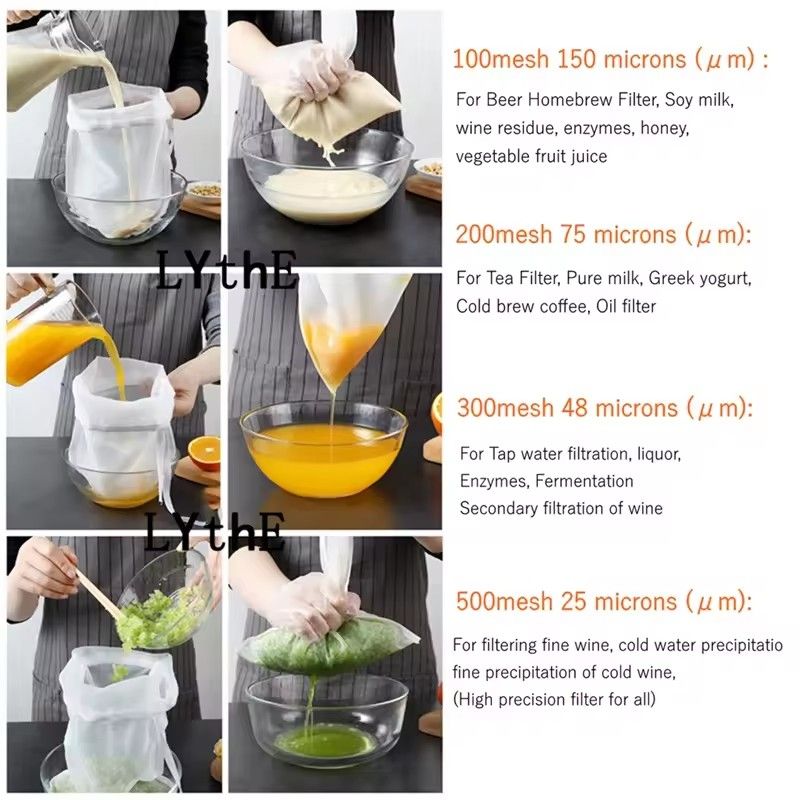 20X30cm Nut Milk Bag Reusable Almond Milk Bag Strainer Fine Mesh gauze Cheesecloth Cold Brew Coffee Filter
