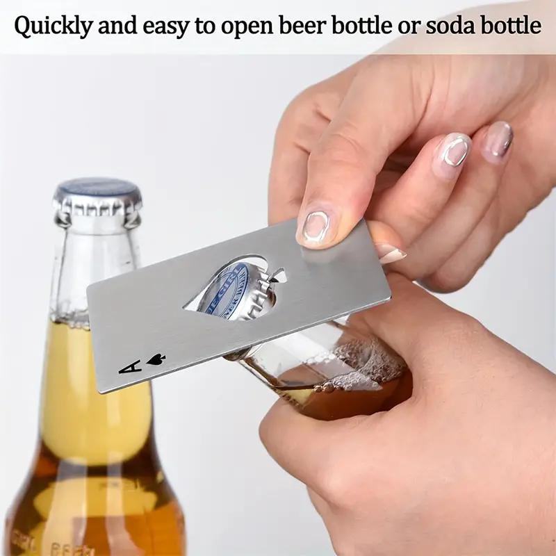 1Pcs Creative Poker Shaped Bottle Can Opener Stainless Steel Credit Card Size Bar Restaurant Beer Metal Opening Tool  E-864