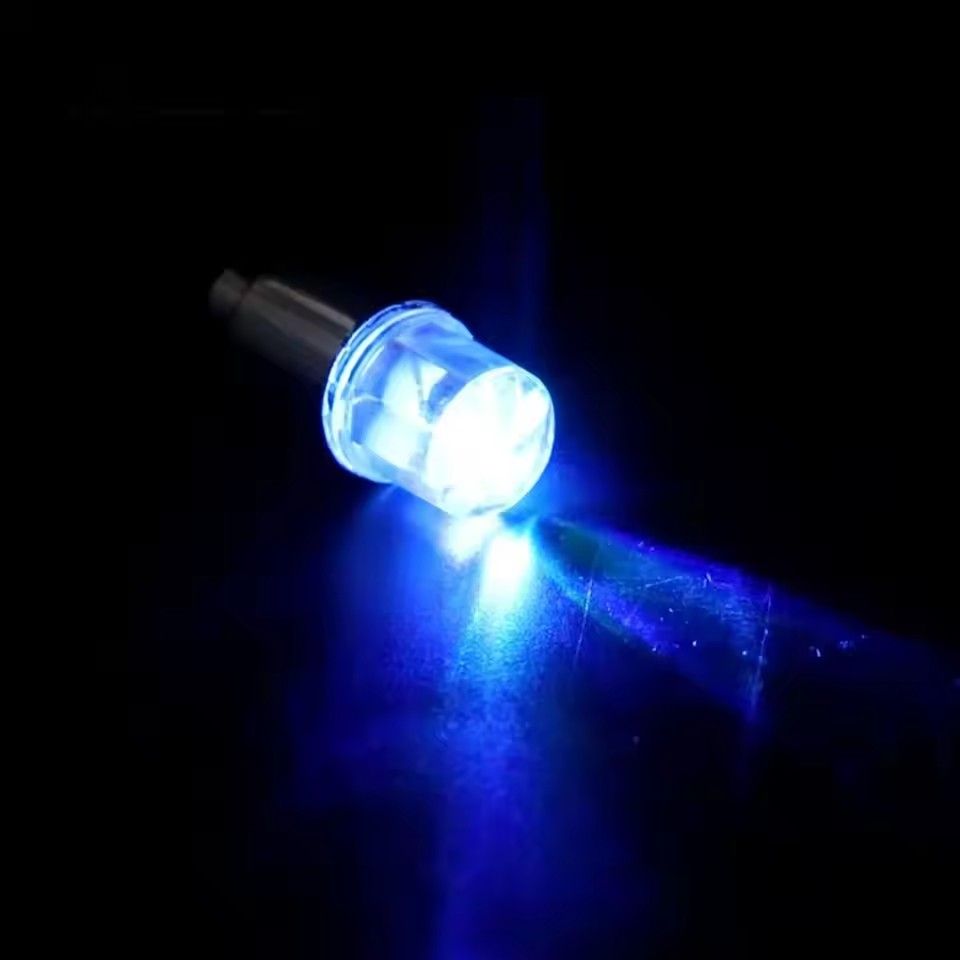 2 Pcs Car Wheel LED Light bicycle Colorful  nozzle lamp Bike Light Tire Valve Cap Decorative  E-589-1