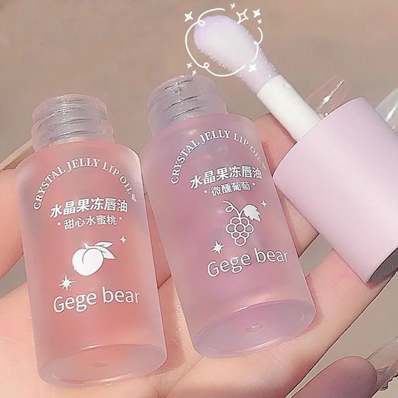 Crystal Jelly Lip Oil Hydrating Plumping Lip Gloss Coat For Cute Makeup Lipsticks Tinted Clear Serum Fruit Lip Balm Cosmetics T-87