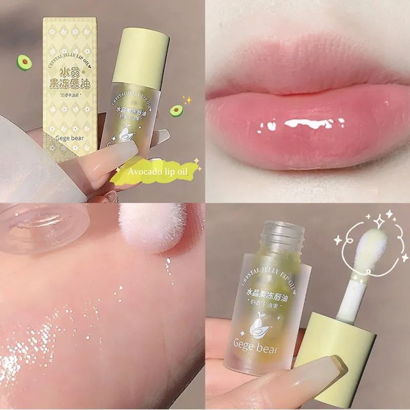 Crystal Jelly Lip Oil Hydrating Plumping Lip Gloss Coat For Cute Makeup Lipsticks Tinted Clear Serum Fruit Lip Balm Cosmetics T-87