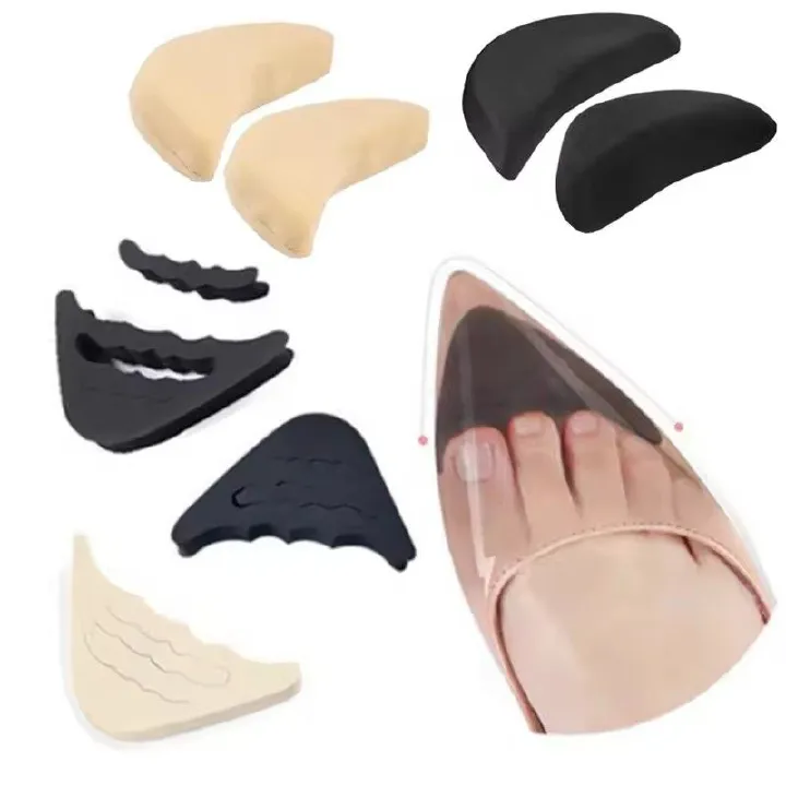 1 pair Anti-Pain Cushion Foot Forefoot Half Meter Shoes Pad Top Plug Pointed Round Shoe Inserts Insoles Toe Shoes Accessories E-1258