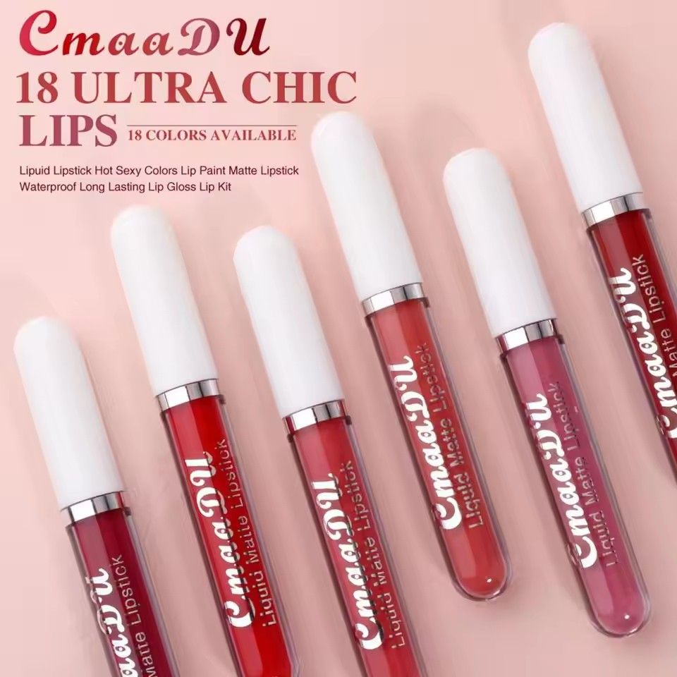 18 Color Waterproof Liquid Matte Lipstick Long Lasting Sexy Red Moisturizing Lip Gloss Velvet Non-Stick Lip Tint Makeup Cosmetic B2-688