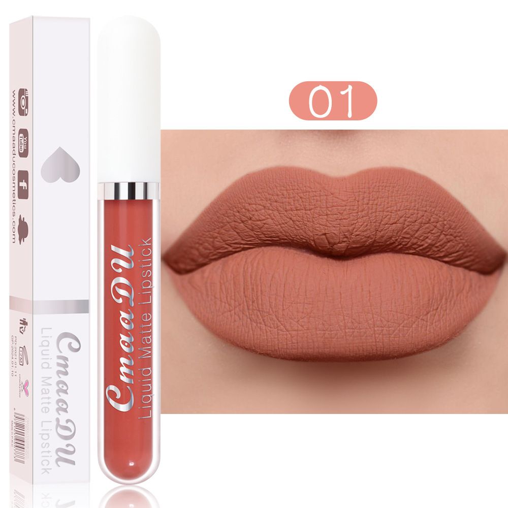 18 Color Waterproof Liquid Matte Lipstick Long Lasting Sexy Red Moisturizing Lip Gloss Velvet Non-Stick Lip Tint Makeup Cosmetic B2-688