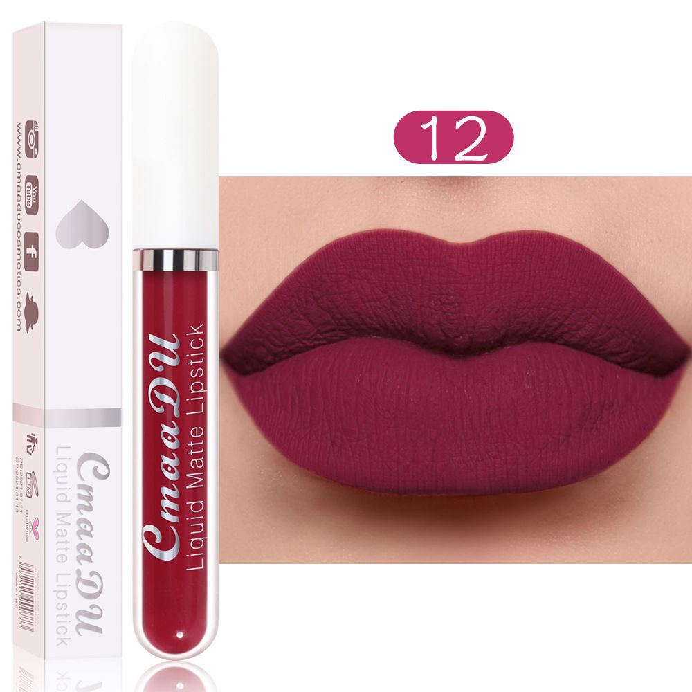 18 Color Waterproof Liquid Matte Lipstick Long Lasting Sexy Red Moisturizing Lip Gloss Velvet Non-Stick Lip Tint Makeup Cosmetic B2-688