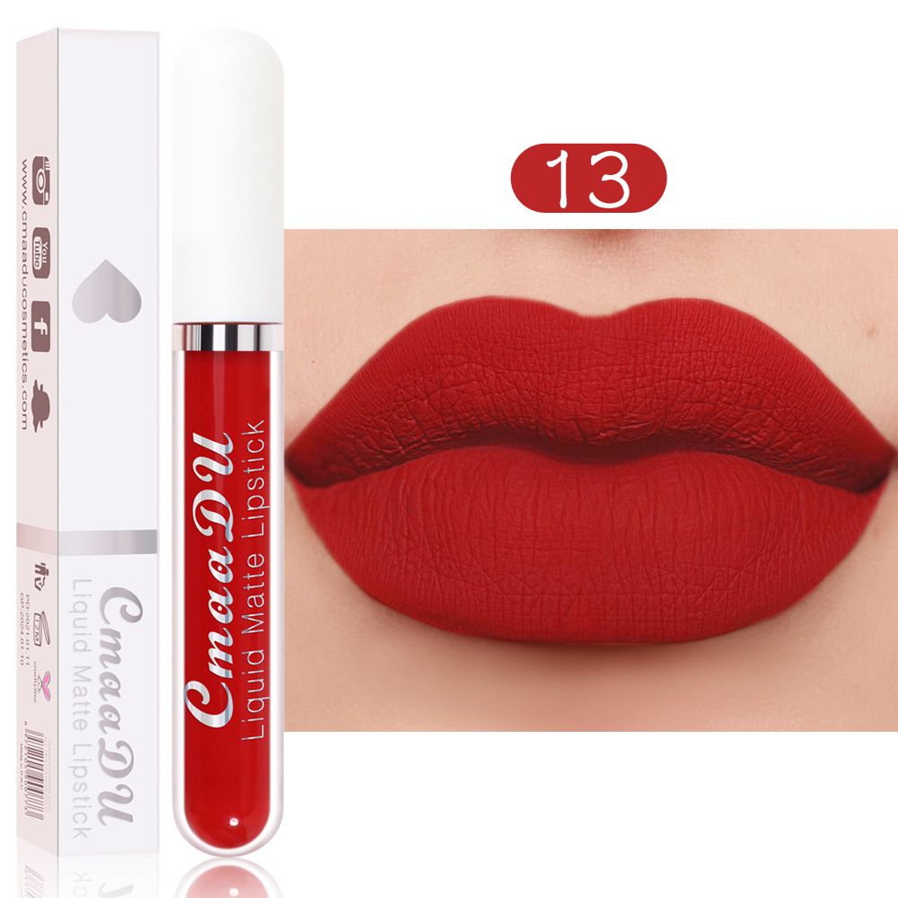 18 Color Waterproof Liquid Matte Lipstick Long Lasting Sexy Red Moisturizing Lip Gloss Velvet Non-Stick Lip Tint Makeup Cosmetic B2-688