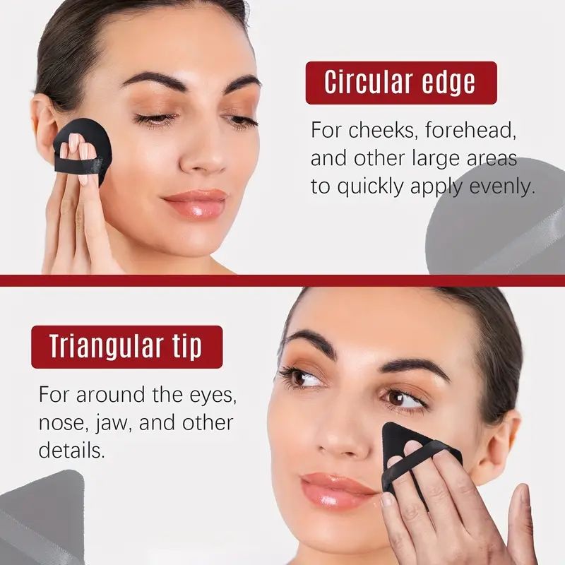 6PCS Velour Triangular Powder Puff For Loose Powder Body Powder Cosmetic Foundation Beauty Sponge For Women C-304