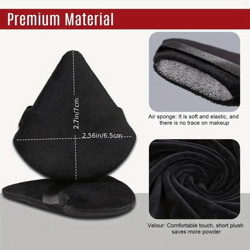 6PCS Velour Triangular Powder Puff For Loose Powder Body Powder Cosmetic Foundation Beauty Sponge For Women C-304