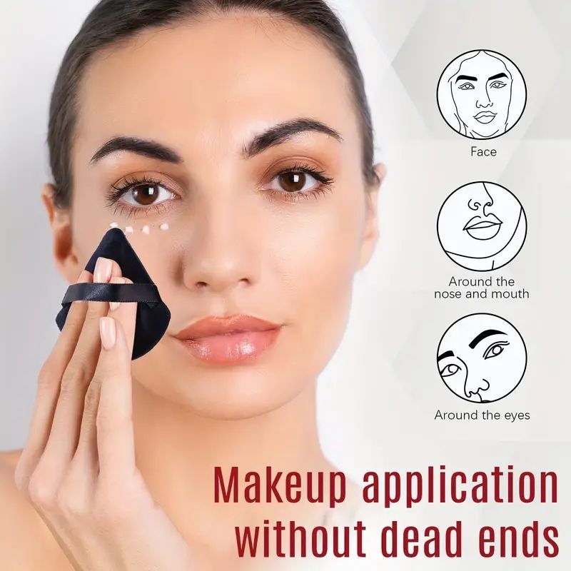 6PCS Velour Triangular Powder Puff For Loose Powder Body Powder Cosmetic Foundation Beauty Sponge For Women C-304