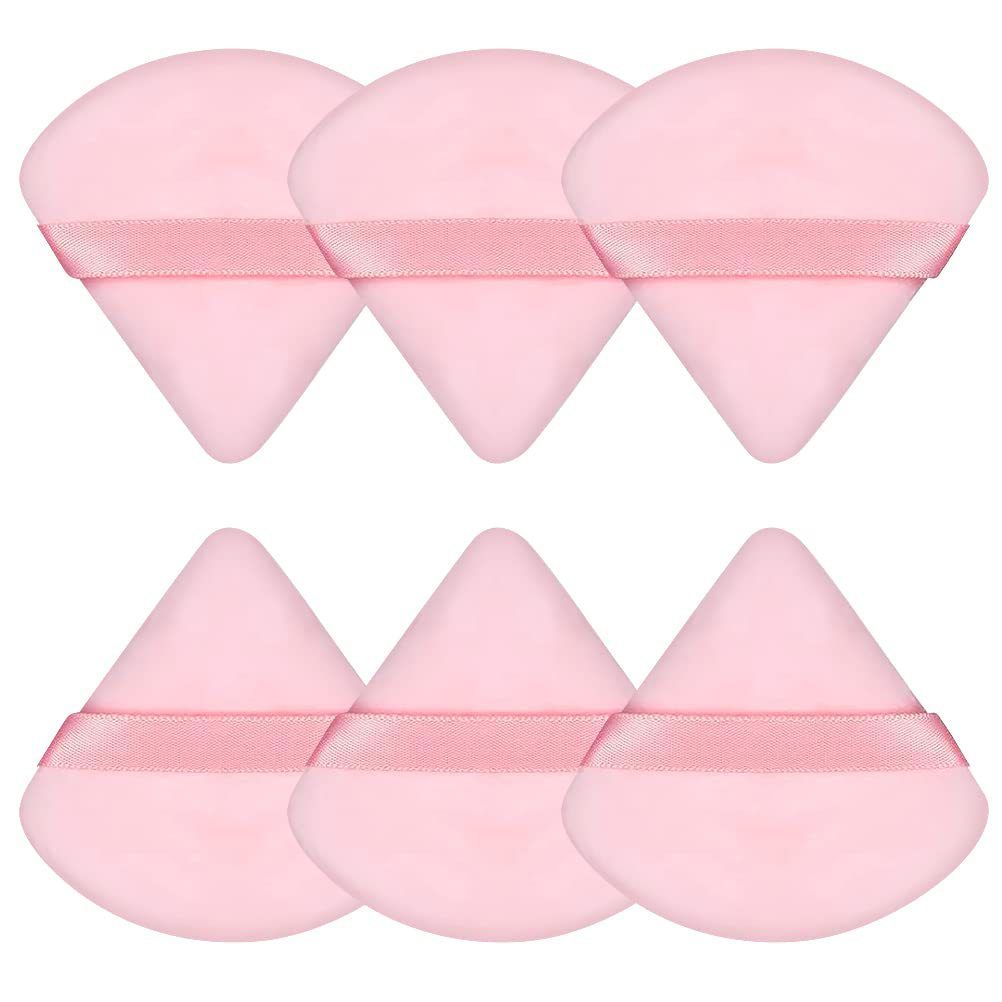 6PCS Velour Triangular Powder Puff For Loose Powder Body Powder Cosmetic Foundation Beauty Sponge For Women C-304