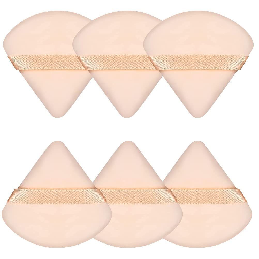 6PCS Velour Triangular Powder Puff For Loose Powder Body Powder Cosmetic Foundation Beauty Sponge For Women C-304