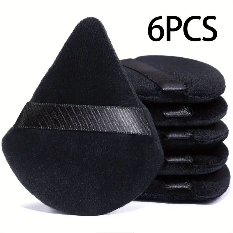 6PCS Velour Triangular Powder Puff For Loose Powder Body Powder Cosmetic Foundation Beauty Sponge For Women C-304