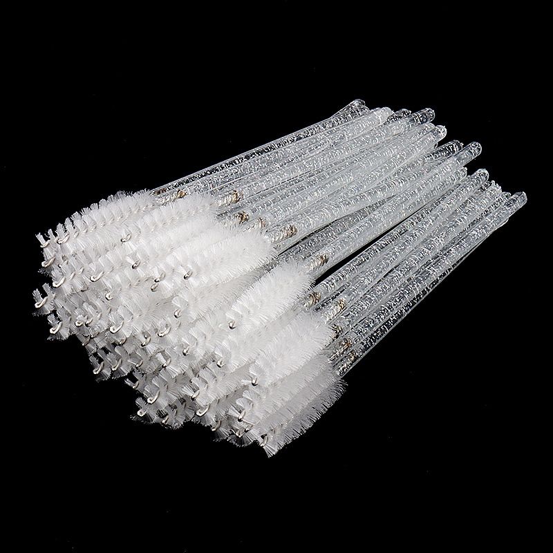 50Pcs Disposable Micro Glitter Eyelash Mascara Wands Mini Crystal Eye Lashes Brush Comb Eyebrow Spoolies Makeup Beauty Tools E-920